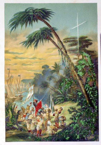 De ontdekking van de Nieuwe Wereld door Christoffel Columbus (1451-1506) 1892 door M. Houssot