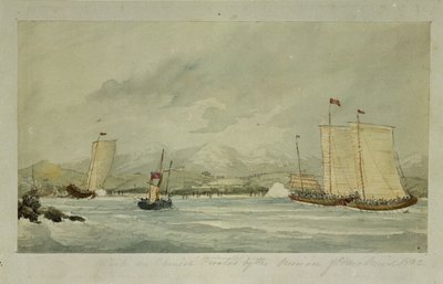 Aanval op Chinese Piraten door de sloep van HMS 