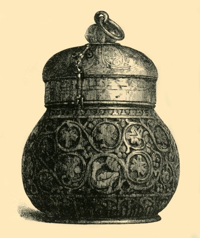 Ivoren doos, 750-850 AD, 1881 door M Sullivan