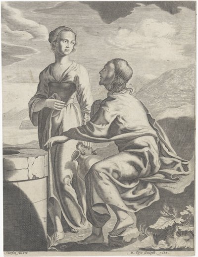 Christus en de Samaritaanse vrouw door M. Suys