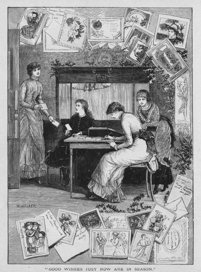 Goede wensen zijn nu in het seizoen, 1882 door M. Walker