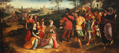 Coriolanus en Volumnia door Maarten de Vos