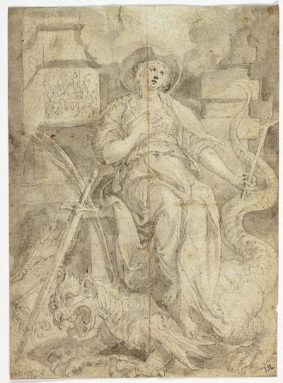 Studie voor Sint Margaretha door Maarten de Vos