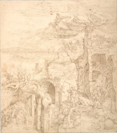 Een allegorie over de kracht van geloof door Maarten van Heemskerck