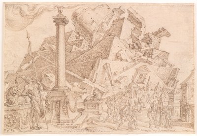 De vernietiging van de Toren van Babel door Maarten van Heemskerck