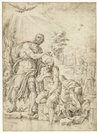 Doop van Christus door Maarten van Heemskerck