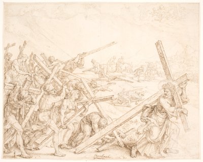 Fiat voluntas tua (uw wil geschiede) door Maarten van Heemskerck