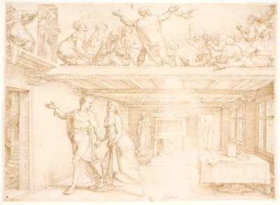 De uitstorting van de Heilige Geest op Pinksterdag door Maarten van Heemskerck