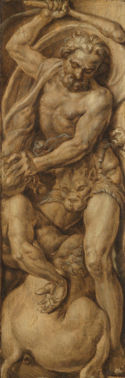 Hercules vernietigt de centaur Nessus door Maarten van Heemskerck