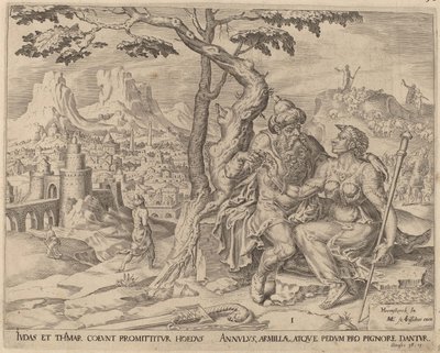 Juda geeft Tamar de belofte, c.1566 door Maarten van Heemskerck