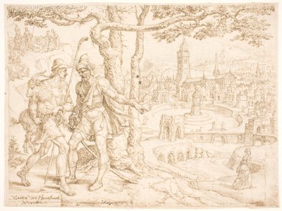 Juda stuurt Tamar het Bokje door Hira, de Adullamiet door Maarten van Heemskerck