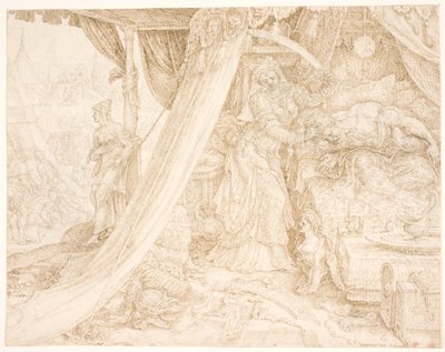 Judith die het hoofd van Holofernes afsnijdt door Maarten van Heemskerck