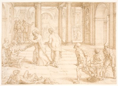 Peter geneest een lamme door Maarten van Heemskerck
