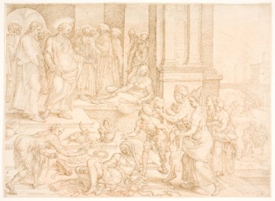 De dood van Safira door Maarten van Heemskerck