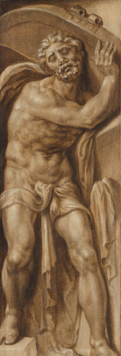Samson draagt de deuren van Gaza door Maarten van Heemskerck