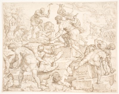 De vernietiging van het altaar van Baäl door Maarten van Heemskerck