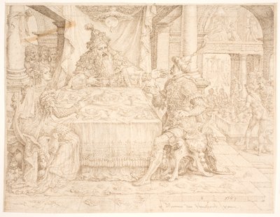 De val van Haman door Maarten van Heemskerck