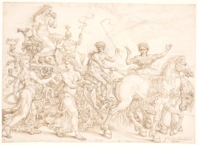 Triomfwagen. Invidia (Afgunst) door Maarten van Heemskerck