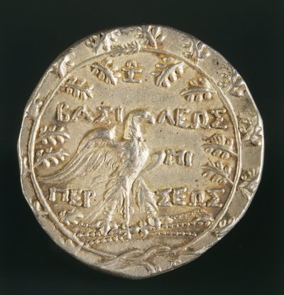 Tetradrachme van koning Perseus van Macedonië, geslagen in Pella, Koninkrijk Macedonië, keerzijde, ca. 179-168 v.Chr. (zilver) door Macedonian