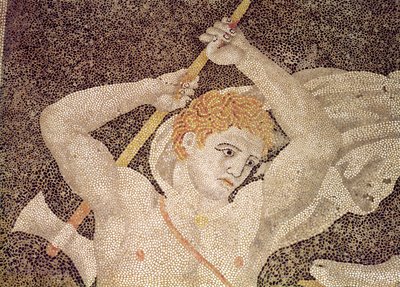 De Jacht op het Hert, detail van een jager door Macedonian School