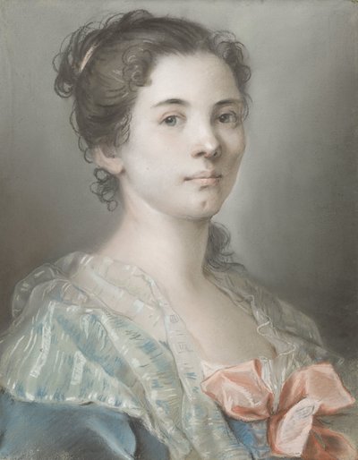 Portret van een jonge vrouw door Madeleine Françoise Basseporte