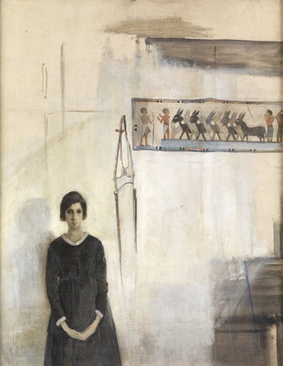Zelfportret met Egyptische Hang door Madeline Emily Green