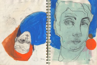 Schetsboek 30, 2025 (temperaverf, inkt op papier) door Madgalena Morey