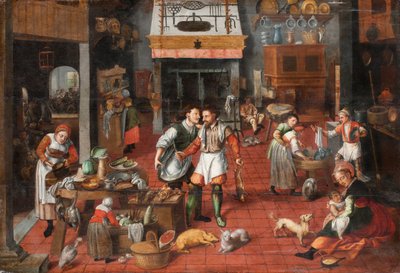 Keukeninterieur, c.1565 door Maerten van Cleve