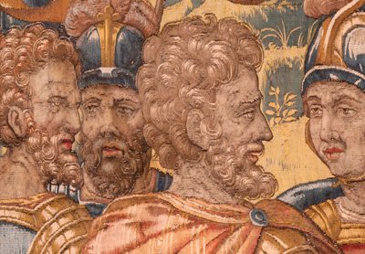 Diocesaan museum. Vlaamse wandtapijt. Brussel. Atelier François Geubels. Serie Verhaal van Gideon. De krijgers worden gekozen. Zijde en wol. Nalatenschap van bisschop Vicente Roca de la Serna. Barok. 1534-1571. door Maerten van Heemskerck