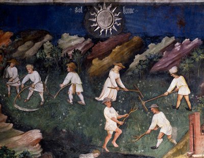 Hooien, detail uit Maand juli, Cyclus van de Maanden door Maestro (attr. to) Venceslao