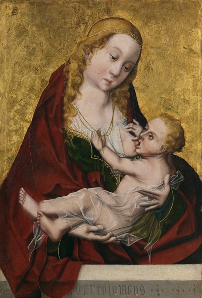 De Maagd die het Kind voedt, ca. 1490 door Maestro Bartolomé