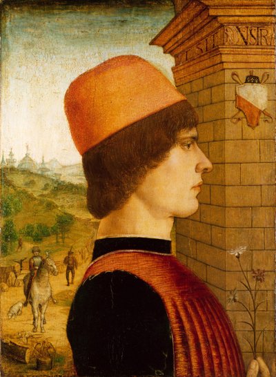 Portret van een man, mogelijk Matteo di Sebastiano di Bernardino Gozzadini, 1494 door Maestro delle Storie del Pane