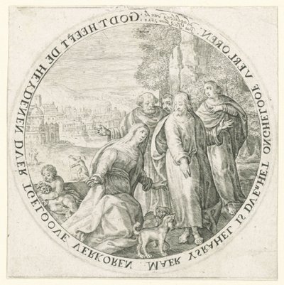 Christus en de Kanaänitische vrouw door Magdalena van de Passe
