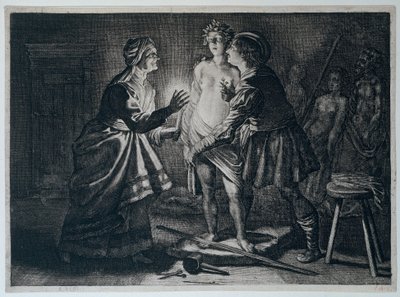 Pygmalion die verliefd wordt op zijn beeld door Magdalena van de Passe