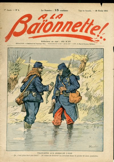 Omslag van La Baionnette, Satirisch in kleuren door Henri Maigrot