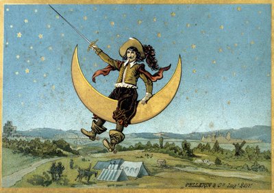 Illustratie van Cyrano de Bergerac in zijn roman 
