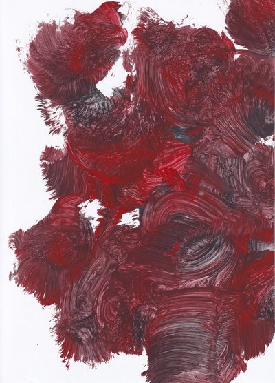 Dieprood, gestructureerd, abstract door Maira Ribena