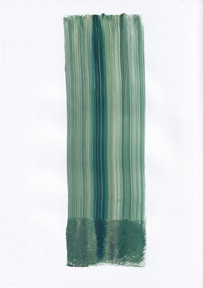 Groene abstracte penseelstreken door Maira Ribena