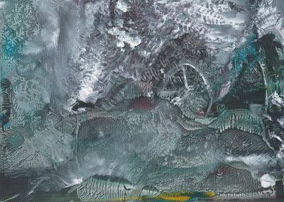 IJzige blauwe abstractie door Maira Ribena