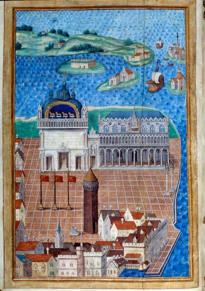 Uitzicht Op Het San Marcoplein Met Het Dogepaleis door Maitre de Philippe de Gueldre