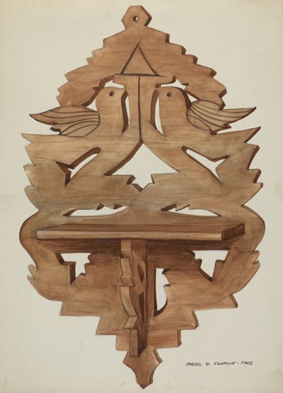Hangende wandplank, ca. 1937 door Majel G. Claflin