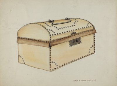 Met Leren Beklede Doos, ca. 1937 door Majel G. Claflin