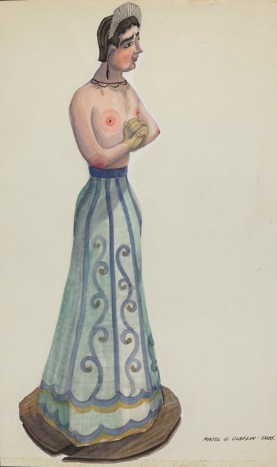 Santa Een van Acht Maagden Zijaanzicht, ca. 1937 door Majel G. Claflin