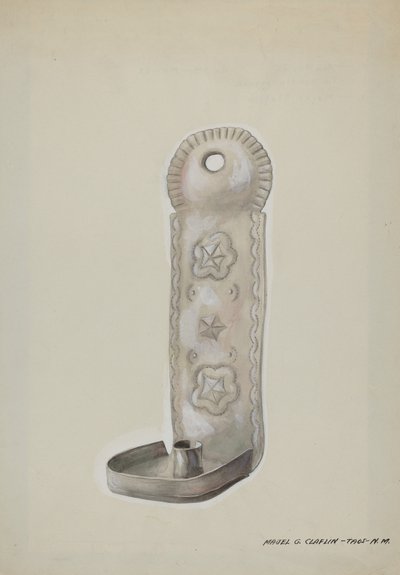 Blikken kaarskandelaar, c. 1937 door Majel G. Claflin