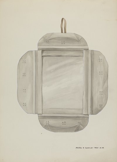 Blikken spiegelomlijsting, ca. 1937 door Majel G. Claflin