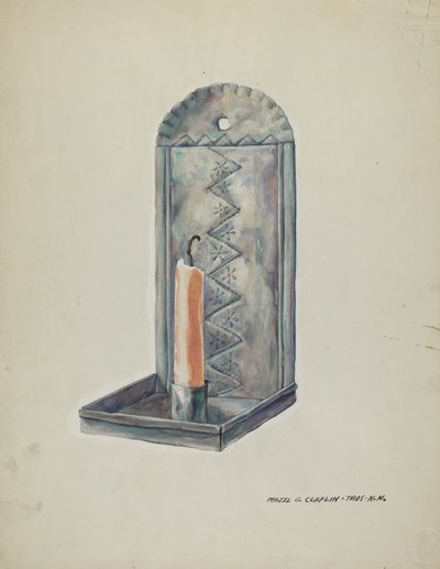 Blikken wandkandelaar door Majel G. Claflin