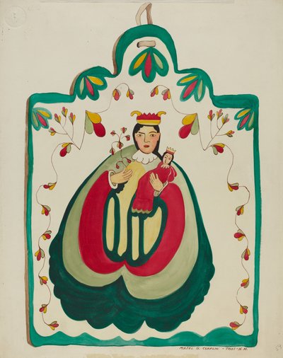 Houten retablo, San Antonio door Majel G. Claflin