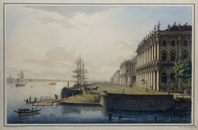 Uitzicht op het Keizerlijk Winterpaleis, 1818 door Maksim Nikiforovich VorobOev
