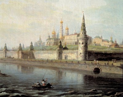 Uitzicht op het Kremlin in Moskou vanaf de Kammeny-berg door Maksim Nikiforovich Vorobiev