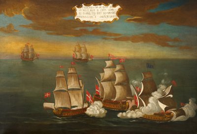Verovering van een Turks schip door een eskader van de Orde, schepen onder bevel van Frere Giuseppe de Langu, bij Carthago door Maltese School